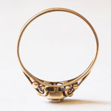 Antiker Diamant-Solitär im Brillantschliff aus 14 Karat Gelbgold und Silber, 20er/30er Jahre