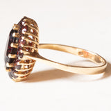 Vintage 18 Karat Gelbgold-Granat-Gänseblümchen-Ring, 60er Jahre