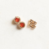 Vintage-Ohrringe aus 9-karätigem Gelbgold mit Feueropalen, 90er Jahre