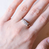 Vintage-Ring aus 9-karätigem Gelb- und Weißgold mit Diamanten im Brillantschliff (ca. 0.21 ctw), 70er/80er Jahre