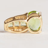 Vintage-Anhänger aus 14 Karat Gelbgold und Weißgold mit Peridot (ca. 2.75 ctw) und Diamant, 70er/80er Jahre
