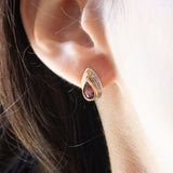 Vintage 14K Gelb- und Weißgold-Tropfenohrringe mit Amethyst und Diamant, 60er/70er Jahre