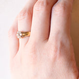 Vintage-Ring aus 14-karätigem Gelb- und Weißgold mit Diamanten im Brillantschliff (ca. 0.30 ctw), 60er Jahre