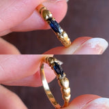 Vintage-Ring aus 18 Karat Gelbgold mit Topas und seitlichen Herzverzierungen, 70er Jahre