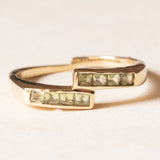 Vintage 9 Karat Gelbgold hellgrüner Peridot (ca. 0.30 Karat) Ring, 70er Jahre