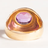 Vintage-Ring aus 18-karätigem Gelbgold mit violettem Saphir (ca. 3 Karat), 70er Jahre