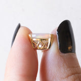 Vintage-Anhänger aus 9-karätigem Gelbgold mit Opal und Diamant, 80er Jahre