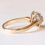 Vintage-Ring aus 9-karätigem Gelb- und Weißgold mit Diamanten im Brillantschliff (ca. 0.14 ctw), 80er Jahre