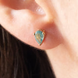 Vintage-Ohrringe mit Lichtpunkten aus 10-karätigem Gelbgold mit Aquamarinen