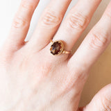 Vintage Granatring aus 18 Karat Gelbgold, 40er Jahre