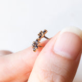 Vintage-Blumenohrringe aus 9-karätigem Gelbgold mit Saphiren