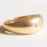 Винтажное цыганское кольцо из 18-каратного желтого золота с бриллиантами классической огранки (около 0.20 карата), 50-е годы