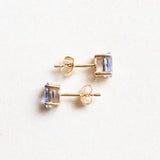 Vintage-Ohrringe mit Lichtpunkten aus 10-karätigem Gelbgold mit Saphiren