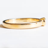 Vintage Solitär aus 18 Karat Gelbgold im Brillantschliff (ca. 0.15 ct), 70er Jahre