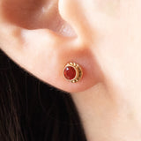 Vintage-Ohrringe aus 9-karätigem Gelbgold mit Feueropalen, 90er Jahre