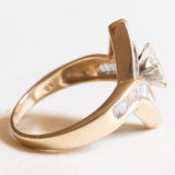 Vintage-Diamantring aus 10-karätigem Gelb- und Weißgold (ca. 1 Karat), 70er Jahre