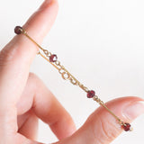 Vintage 8K Gelbgold Granat Armband, 60er/70er Jahre