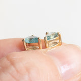 Vintage-Ohrringe mit Lichtpunkten aus 10-karätigem Gelbgold mit Aquamarinen