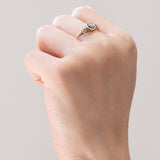 Antiker Diamant-Solitär im Brillantschliff aus 14 Karat Gelbgold und Silber, 20er/30er Jahre