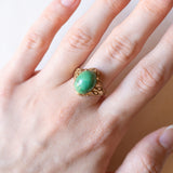 Vintage Ring aus 14 Karat Gelbgold mit Türkis, 60er/70er Jahre