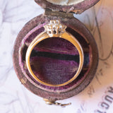 Vintage-Ring aus 14-karätigem Gelb- und Weißgold mit Diamanten im Brillantschliff (ca. 0.30 ctw), 60er Jahre