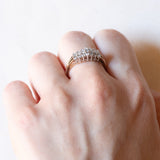 Vintage-Ring aus 9-karätigem Gelb- und Weißgold mit Diamanten im Brillantschliff (ca. 0.21 ctw), 70er/80er Jahre