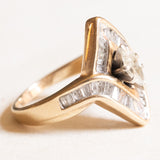 Vintage-Diamantring aus 10-karätigem Gelb- und Weißgold (ca. 1 Karat), 70er Jahre