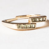 Vintage 9 Karat Gelbgold hellgrüner Peridot (ca. 0.30 Karat) Ring, 70er Jahre