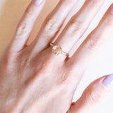 Vintage-Solitär aus 14-karätigem Gelbgold mit rosa Morganit (ca. 1.60 ct), 70er Jahre