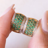 Vintage Creolen aus 9 Karat Gelb- und Weißgold mit Peridot und Diamanten, 70er Jahre