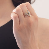 Vintage-Diamantring aus 10-karätigem Gelb- und Weißgold (ca. 1 Karat), 70er Jahre