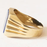 Vintage 14K Gelbgold Lapislazuli Siegelring, 50er/60er Jahre