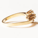 Vintage-Ring aus 14-karätigem Gelbgold mit Diamanten im Brillantschliff (ca. 0.20 ctw), 70er Jahre