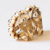 Vintage Gänseblümchen-Ohrringe aus 8 Karat Gelbgold mit Granaten und Bergkristall, 60er Jahre