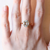 Vintage Ring aus 18 Karat Gelbgold mit Aquamarin (ca. 4 ct), 50er Jahre