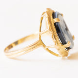 Vintage-Ring aus 18-karätigem Gelbgold mit Achat-Kamee, 50er/60er Jahre