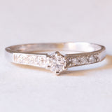 Vintage-Diamantring aus 18-karätigem Weißgold (ca. 0.15 ctw), 60er/70er Jahre