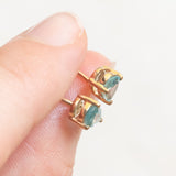 Vintage-Ohrringe mit Lichtpunkten aus 10-karätigem Gelbgold mit Aquamarinen