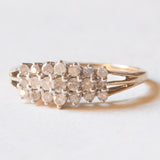 Vintage-Ring aus 9-karätigem Gelb- und Weißgold mit Diamanten im Brillantschliff (ca. 0.21 ctw), 70er/80er Jahre