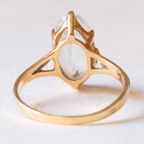 Vintage-Ring aus 18 Karat Gelbgold mit blauem Stein, 50er/60er Jahre