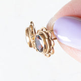 Vintage 9K Gelbgold Granat Ohrringe, 50er/60er Jahre