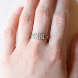 Vintage-Ring aus 9-karätigem Gelb- und Weißgold mit Diamanten im Brillantschliff (ca. 0.21 ctw), 70er/80er Jahre