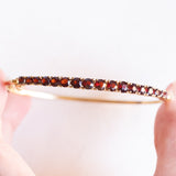 Vintage 8K Gelbgold Granat Armreif, 50er/60er Jahre