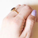 Vintage Granatring aus 18 Karat Gelbgold, 40er Jahre