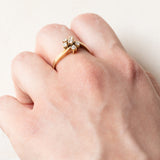 Vintage-Ring aus 14-karätigem Gelbgold mit Diamanten im Brillantschliff (ca. 0.20 ctw), 70er Jahre