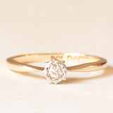 Antique solitaire in 9K yellow gold and platinum with old European cut diamond (approx. 0.06ct), 10s/20s