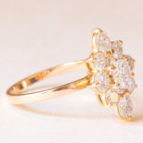Anello vintage in oro giallo 18K con diamanti di taglio brillante (2.20ctw ca.), anni ‘70