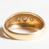 Vintage-Zigeunerring aus 18-karätigem Gelbgold mit Diamanten im Brillantschliff (ca. 0.20 ctw), 50er Jahre
