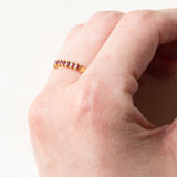 Vintage-Ring aus 18 Karat Gelbgold mit Rubinen, 60er Jahre