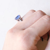 Vintage-Solitärring aus 18 Karat Weißgold mit Iolith (ca. 1.70 ct), 80er Jahre